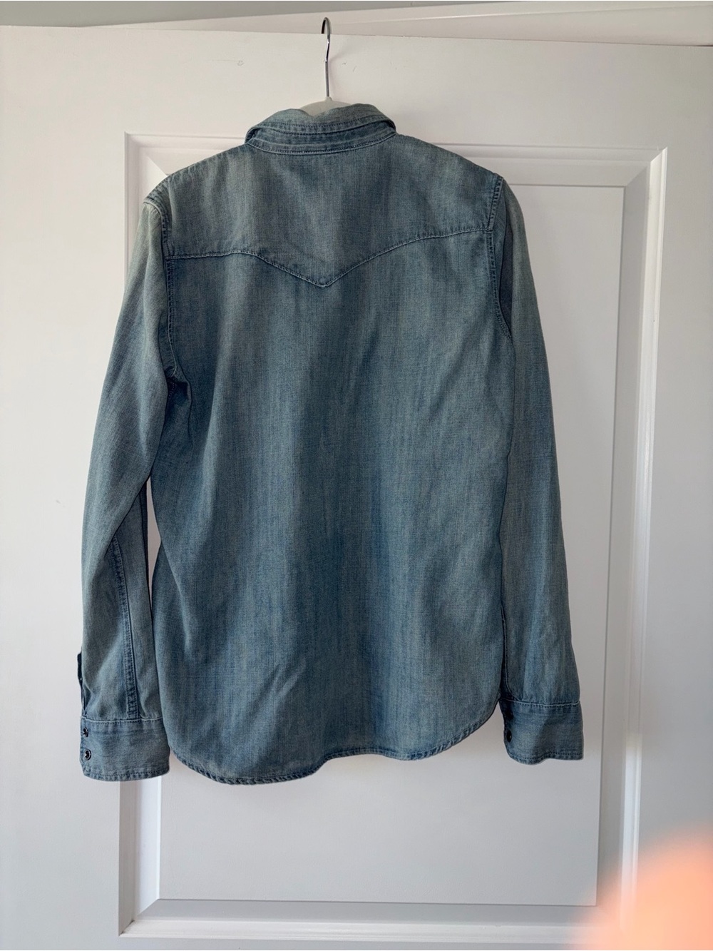Mother Light Wash Denim Western Shirt - Womens - Picture 5 of 5